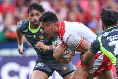 Hull KR 'dan Sauaso Sue, 13 Haziran 2025' te İngiltere 'nin Hull kenti Kingston' da bulunan Sewell Group Craven Park 'ta 14. Hull KR' a karşı yapılan Betfred Süper Lig Turu 'nda şansını deniyor.