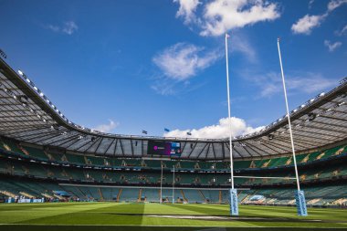 Twickenham Stadyumu, Gallagher Premiership play-off finali için hazırlanıyor. 20: 25 Bath Rugby - Leicester Tigers, Allianz Stadyumu, Twickenham, Birleşik Krallık, 14 Haziran 2025
