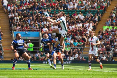 Leicester Tigers 'ın Freddie Steward' ı Gallagher Premiership play-off finali sırasında 20-25 Bath Rugby Leicester Tigers 'a karşı Allianz Stadyumu, Twickenham, Birleşik Krallık, 14 Haziran 2025