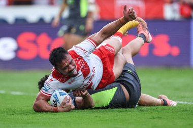 Hull KR 'dan Sauaso Sue, 13 Haziran 2025' te İngiltere 'nin Hull kenti Kingston' da bulunan Sewell Group Craven Park 'ta 14. Hull KR' a karşı yapılan Betfred Süper Lig Turu 'nda şansını deniyor.