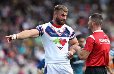 Wakefield Trinity 'den Mike McMeeken, 15 Haziran 2025' te Wakefield, İngiltere 'deki DIY Kitchens Stadyumu' nda oynanan 14.
