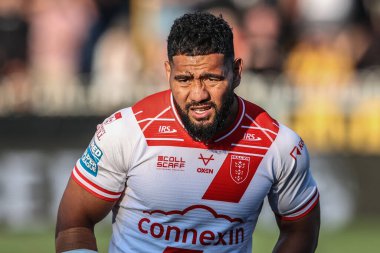 Hull KR takımından Kelepi Tanginoa, 19 Haziran 2025 'te İngiltere' nin The Mend-A-Hose Jungle, Castleford, İngiltere 'de oynanan Betfred Süper Ligi 15.