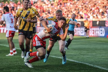 Hull KR 'dan Arthur Mourgue, 19 Haziran 2025' te İngiltere 'nin Castleford kentinde oynanan 15. Betfred Süper Ligi karşılaşmasında Castleford Tigers ve Hull KR' a karşı oynuyor.