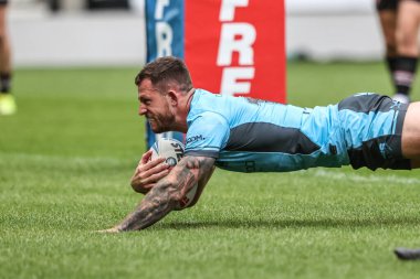 Hull FC 'den Cade Cust, Salford Community Stadyumu, Eccles, İngiltere' de oynanan Salford Red Devils vs Hull FC maçında oynanan 15.