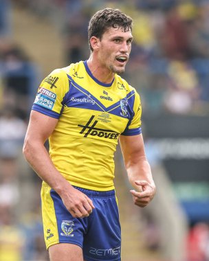 Warrington Wolves 'tan Sam Stone 15. Betfred Süper Lig karşılaşmasında Warrington Wolves, Huddersfield Giants' a karşı Halliwell Jones Stadyumu, Warrington, İngiltere, 21 Haziran 2025