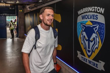 Warrington Wolves 'tan Ben Currie, Betfred Süper Lig 15. Maçı sırasında Halliwell Jones Stadyumu' nda Warrington Wolves 'a karşı Huddersfield Giants maçına geldi.