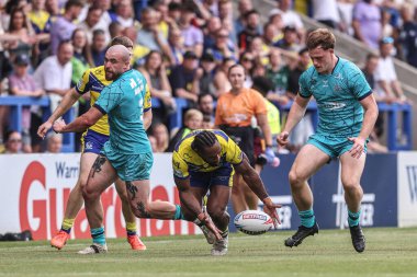 Warrington Wolves takımından Rodrick Tai, 21 Haziran 2025 'te İngiltere' nin Warrington kentinde oynanan ve Warrington Wolves 'un Huddersfield Giants' a karşı oynadığı 15.