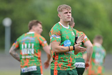 Hunslet RLFC 'den Joe Ward, Betfred Şampiyonası maçından önce Hunslet RLFC, South Leeds Stadyumu' nda Barrow Raiders 'a karşı, 22 Haziran 2025