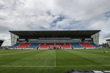 Salford Community Stadyumu, 22 Haziran 2025 'te Salford Community Stadyumu' nda oynanan 15. Betfred Süper Lig karşılaşmasında Salford Red Devils, Hull FC 'ye karşı.