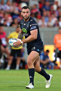 Wigan Warriors takımından Kaide Ellis, 15. Betfred Süper Ligi karşılaşmasında Wakefield Trinity ile Wigan Warriors maçında DIY Kitchens Stadyumu, Wakefield, İngiltere, 20 Haziran 2025