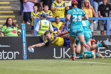 Warrington Wolves 'tan Jake Thewlis, 21 Haziran 2025' te Warrington, İngiltere 'deki Halliwell Jones Stadyumu' nda Warrington Wolves ile Huddersfield Giants arasındaki 15.