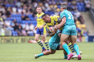 Warrington Wolves 'tan Paul Vaughan, 21 Haziran 2025' te Warrington, İngiltere 'deki Halliwell Jones Stadyumu' nda Warrington Wolves ve Huddersfield Giants arasında oynanan 15.