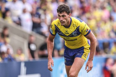 Warrington Wolves 'tan Sam Stone 15. Betfred Süper Lig karşılaşmasında Warrington Wolves, Huddersfield Giants' a karşı Halliwell Jones Stadyumu, Warrington, İngiltere, 21 Haziran 2025
