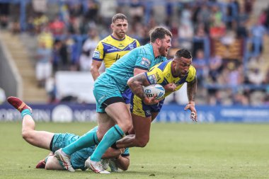 Warrington Wolves 'tan Paul Vaughan, 21 Haziran 2025' te Warrington, İngiltere 'deki Halliwell Jones Stadyumu' nda Warrington Wolves ve Huddersfield Giants arasında oynanan 15.