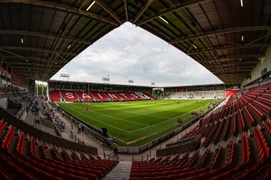 Betfred Süper Ligi 'nin 15. raundu öncesinde St Helens - Leeds Gergedan maçının genel görünümü St Helens Stadyumu, St Helens, Birleşik Krallık, 20 Haziran 2025