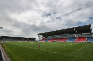 Salford Community Stadyumu, 22 Haziran 2025 'te Salford Community Stadyumu' nda oynanan 15. Betfred Süper Lig karşılaşmasında Salford Red Devils, Hull FC 'ye karşı.