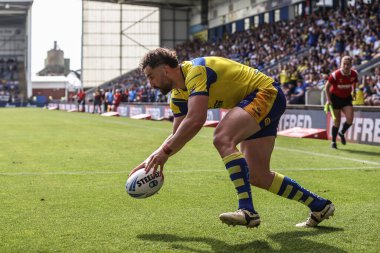 Warrington Wolves 'tan Toby King, 21 Haziran 2025' te Warrington, Warrington 'daki Halliwell Jones Stadyumu' nda Warrington Wolves ile Huddersfield Giants arasındaki 15.