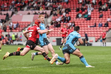 Hull FC 'den Tom Briscoe, Salford Community Stadyumu, Eccles, Birleşik Krallık 22 Haziran 2025' te oynanan Betfred Süper Lig 15.