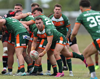 Hunslet RLFC 'den Cam Berry, Betfred Şampiyonası maçında Hunslet RLFC, South Leeds Stadyumu' nda Barrow Raiders 'a karşı, 22 Haziran 2025