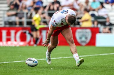 St. Helens 'ten Morgan Knowles, Betfred Süper Lig 16. Maçı' nda St Helens 'e karşı Salford Red Devils maçını 29 Haziran 2025' te St Helens, St. Helens, İngiltere 'de denedi.