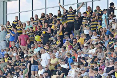 Betfred Şampiyonası 'ndan önceki York taraftarları York City Knights - Featherstone Rovers maçını 29 Haziran 2025' te LNER Community Stadyumu 'nda izlediler.