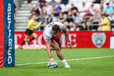 St. Helens 'ten Morgan Knowles, Betfred Süper Lig 16. Maçı' nda St Helens 'e karşı Salford Red Devils maçını 29 Haziran 2025' te St Helens, St. Helens, İngiltere 'de denedi.