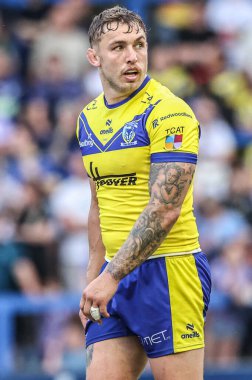 Warrington Wolves 'tan Sam Powell, Betfred Süper Lig 16. Maçı sırasında Warrington Wolves, Hull FC' ye karşı Halliwell Jones Stadyumu, Warrington, Birleşik Krallık, 28 Haziran 2025
