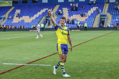 Warrington Wolves 'tan Stefan Ratchford, 28 Haziran 2025' te İngiltere 'nin Warrington kentinde oynanan Betfred Süper Lig 16.