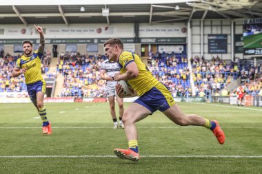 Warrington Wolves 'tan Jake Thewlis, 28 Haziran 2025' te Warrington, İngiltere 'deki Halliwell Jones Stadyumu' nda oynanan 16.