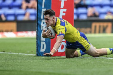 Warrington Wolves 'tan Josh Thewlis, 28 Haziran 2025' te Warrington, İngiltere 'deki Halliwell Jones Stadyumu' nda oynanan 16.