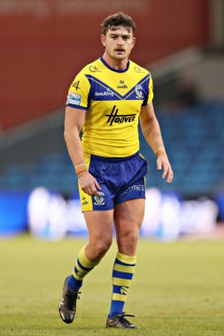 Warrington Wolves takımından Jordy Crowther 17. Betfred Süper Ligi karşılaşmasında Salford Red Devils, Warrington Wolves 'a karşı Salford Community Stadyumu, Eccles, İngiltere, 4 Temmuz 2025