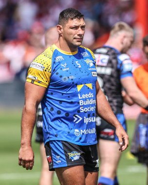 Ryan Hall of Leeds Rhinos, Betfred Süper Ligi 'nin 17. raundunda oynanan karşılaşma öncesi ısınma turunda Hull KR, Leeds Rhinos' a karşı Sewell Group Craven Park, Kingston upon Hull, Birleşik Krallık, 6 Temmuz 2025