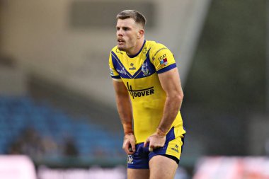 Warrington Kurtları 'ndan Lachlan Fitzgibbon 17. Betfred Süper Ligi karşılaşmasında Salford Red Devils, Warrington Wolves' a karşı Salford Community Stadyumu, Eccles, İngiltere, 4 Temmuz 2025