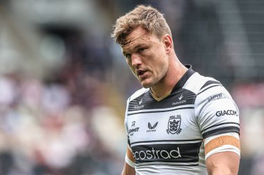 Hull FC 'den Liam Knight 5 Temmuz 2025' te MKM Stadyumu 'nda oynanan 17. Betfred Süper Lig karşılaşmasında ısınma turunda Hull FC ile St Helens karşılaşacak.