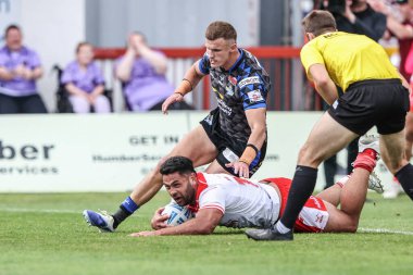 Hull KR 'dan Rhyse Martin, 6 Temmuz 2025' te İngiltere 'nin Hull kentinde oynanan 17. Betfred Süper Ligi karşılaşmasında Hull KR, Leeds Rhinos' a karşı oynuyor.