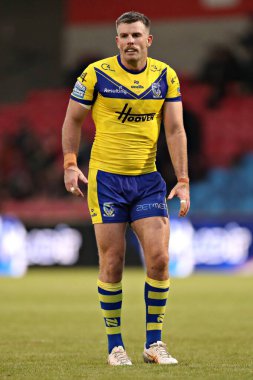 Warrington Kurtları 'ndan Lachlan Fitzgibbon 17. Betfred Süper Ligi karşılaşmasında Salford Red Devils, Warrington Wolves' a karşı Salford Community Stadyumu, Eccles, İngiltere, 4 Temmuz 2025