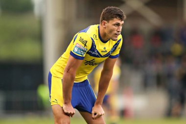 Warrington Wolves 'tan Sam Stone 17. Betfred Süper Ligi karşılaşmasında Salford Red Devils, Warrington Wolves' a karşı Salford Community Stadyumu, Eccles, İngiltere, 4 Temmuz 2025