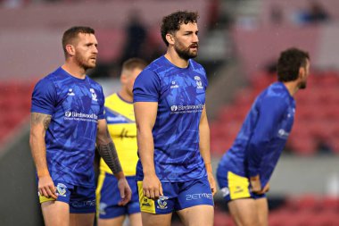 Warrington Wolves 'tan Toby King 17. Betfred Süper Ligi karşılaşmasından önce Salford Red Devils, Warrington Wolves' a karşı Salford Community Stadyumu, Eccles, İngiltere, 4 Temmuz 2025