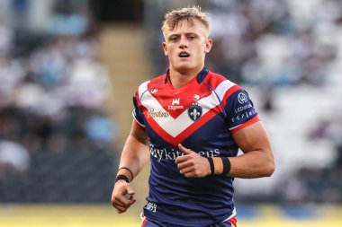 Wakefield Trinity 'den Jayden Myers Betfred Süper Lig 18. Raundda Hull FC, Wakefield Trinity' ye karşı MKM Stadyumu, Hull, İngiltere, 10 Temmuz 2025