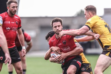 Salford Red Devils takımından Joe Mellor, Salford Community Stadyumu, Eccles, Birleşik Krallık 'ta oynanan Salford Red Devils - Castleford Tigers maçında 18.