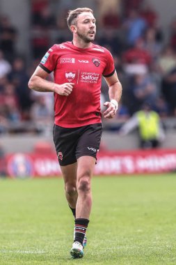 Salford Red Devils takımından Ryan Brierley, Salford Community Stadyumu 'nda oynanan Salford Red Devils - Castleford Tigers maçında 18 Temmuz 2025 tarihinde oynanan Betfred Süper Lig karşılaşmasında