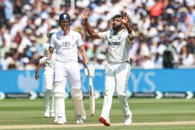 Hintli Jasprit Bumrah, 3. Rothesay Test Maçı 'nda tepki gösterdi. 4. İngiltere - Hindistan - Lords, Londra, İngiltere, 13 Temmuz 2025