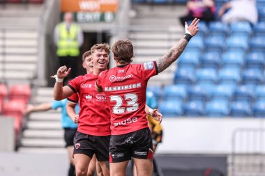 Salford Red Devils takımından Chris Hankinson, Salford Community Stadyumu, Eccles, Birleşik Krallık 'ta oynanan Salford Red Devils - Castleford Tigers maçında 18.