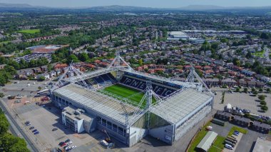 Deepdale 'in havadan genel görüntüsü sezon öncesi hazırlık maçı öncesinde Preston North End Liverpool' a karşı Deepdale, Preston, İngiltere, 13 Temmuz 2025