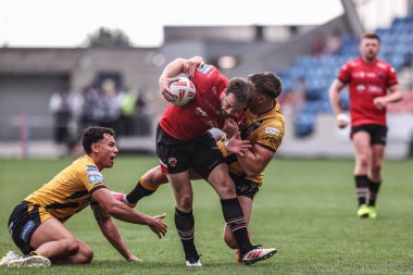 Salford Red Devils takımından Joe Mellor, Salford Community Stadyumu, Eccles, Birleşik Krallık 'ta oynanan Salford Red Devils - Castleford Tigers maçında 18.