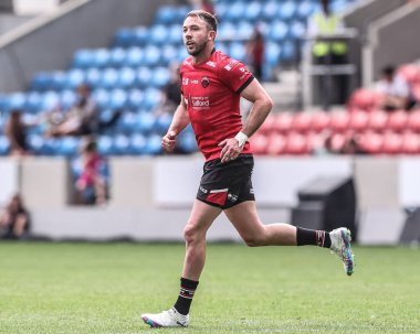 Salford Red Devils takımından Ryan Brierley, Salford Community Stadyumu 'nda oynanan Salford Red Devils - Castleford Tigers maçında 18 Temmuz 2025 tarihinde oynanan Betfred Süper Lig karşılaşmasında