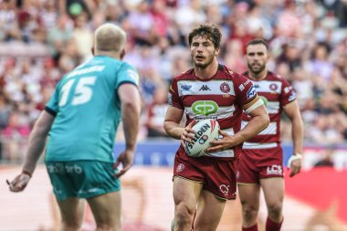Wigan Warriors 'dan Ethan Havard, Wigan Stadyumu, Wigan, İngiltere' de 11 Temmuz 2025 'te oynanan 18.
