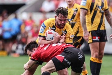 Castleford Tigers 'dan Bradley Singleton, Salford Community Stadyumu, Eccles, Birleşik Krallık' ta oynanan 18. Betfred Süper Lig karşılaşmasında yenildi.