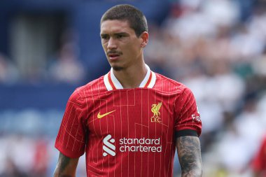 Liverpool 'dan Darwin Nez, 13 Temmuz 2025 Deepdale, Preston, İngiltere' de Preston North End 'e karşı Liverpool ön sezon dostluk maçı sırasında