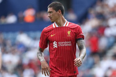 Liverpool 'dan Darwin Nez, 13 Temmuz 2025 Deepdale, Preston, İngiltere' de Preston North End 'e karşı Liverpool ön sezon dostluk maçı sırasında